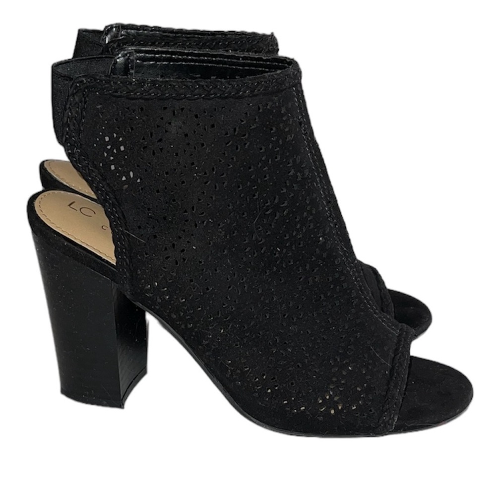 LC Lauren Conrad Black Women's Peep Toe Boots 7.5 M